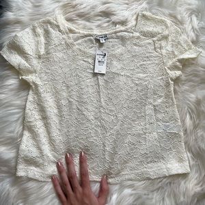Express White Lace Top